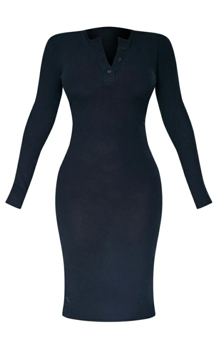 Petite Brushed Rib Midi Dress-PrettyLittleThing Sale