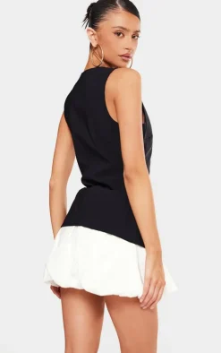 Petite Contrast Tailored Puffball Shift Dress-PrettyLittleThing Best