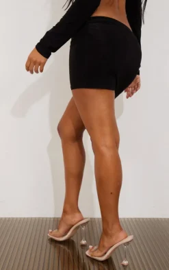 New PrettyLittleThing Petite Low Rise Slinky Micro Mini Skirt Black