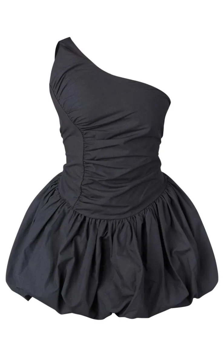Petite One Shoulder Puffball Mini Dress-PrettyLittleThing Discount