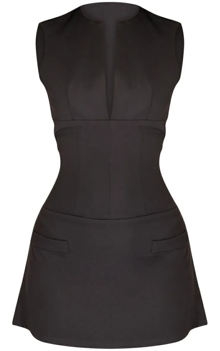 Petite Tailored Fitted Mini Dress-PrettyLittleThing Discount