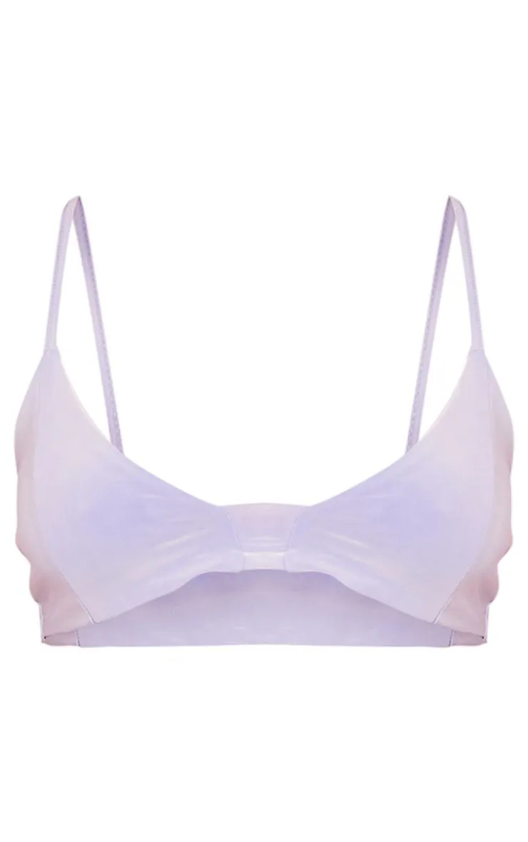 Hot PrettyLittleThing Petite Slinky Strappy Bralet Blue