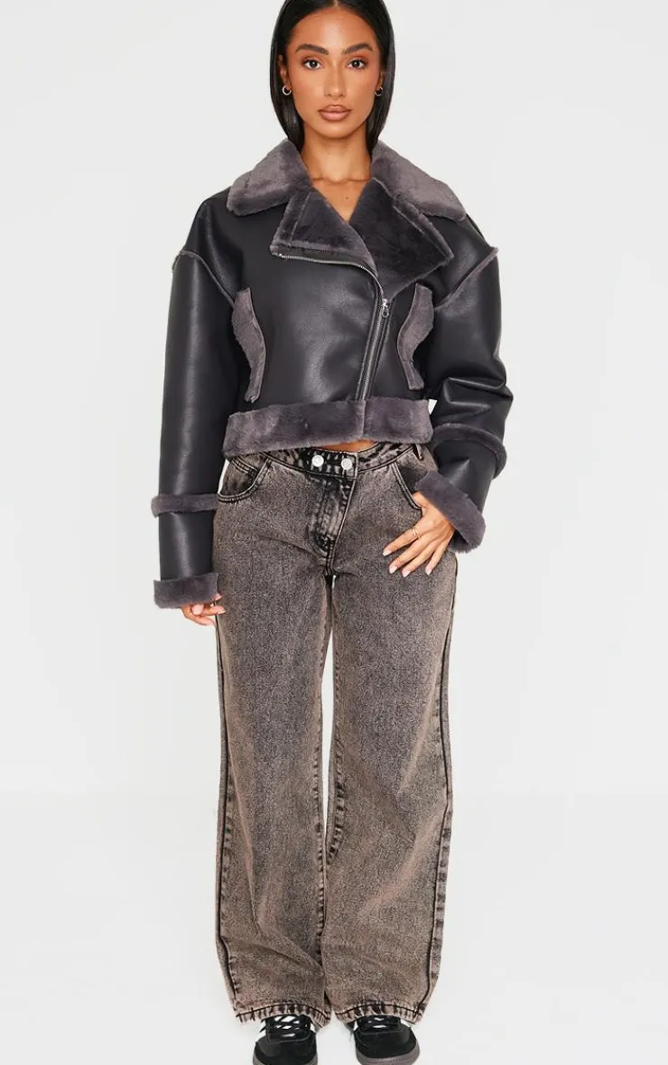 PrettyLittleThing Aviator Jackets*Petite Aviator Jacket With Fur Trims