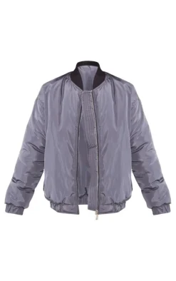 PrettyLittleThing Bomber Jackets*Petite Ribbed Neck Bomber Jacket