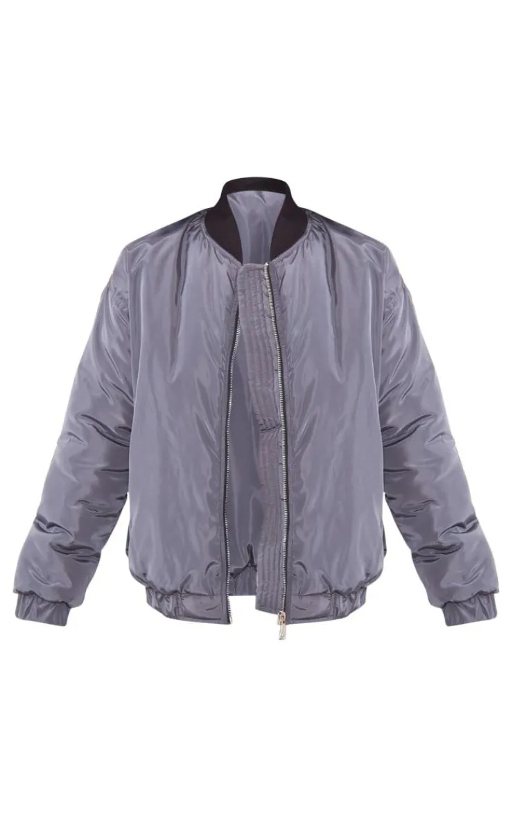 PrettyLittleThing Bomber Jackets*Petite Ribbed Neck Bomber Jacket
