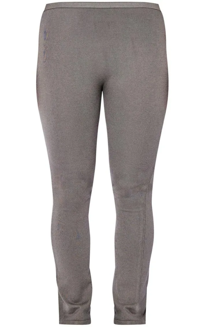 Petite Dark Olive Knitted Flared Pants