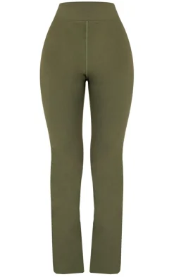 New PrettyLittleThing Petite Sculpt Flared Pants Green