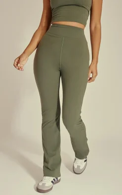 New PrettyLittleThing Petite Snatched Sculpt Flares Green