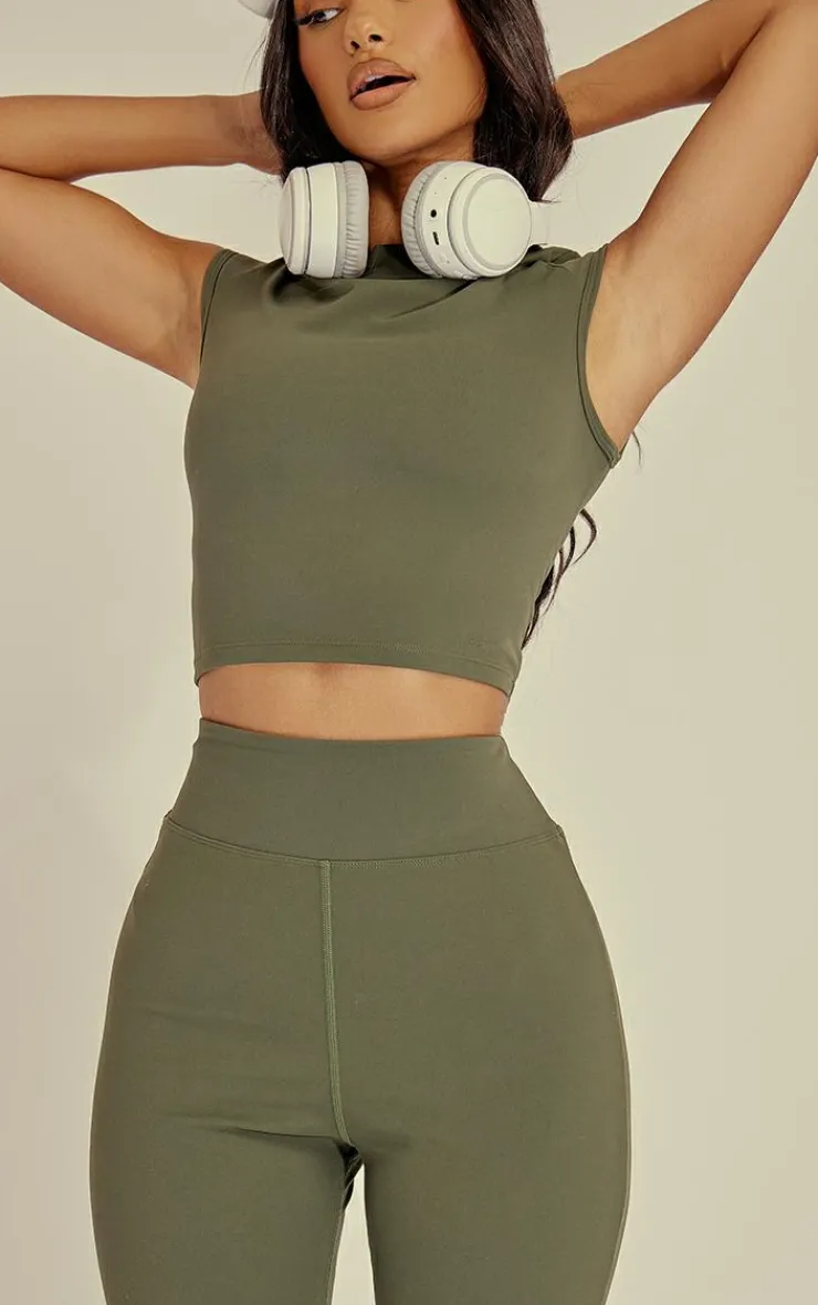 New PrettyLittleThing Petite Snatched Sculpt Flares Green