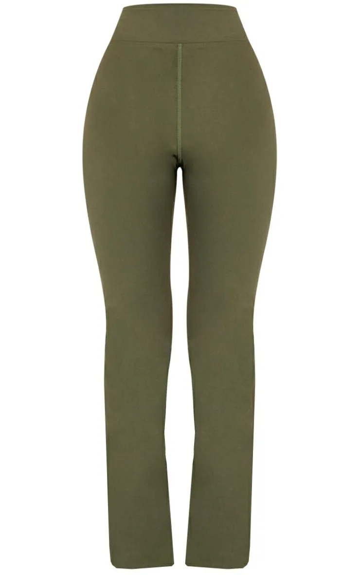 New PrettyLittleThing Petite Snatched Sculpt Flares Green