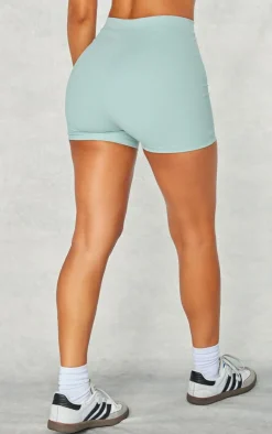 PrettyLittleThing Gym Shorts*Petite Green Snatched Sculpt Hotpants