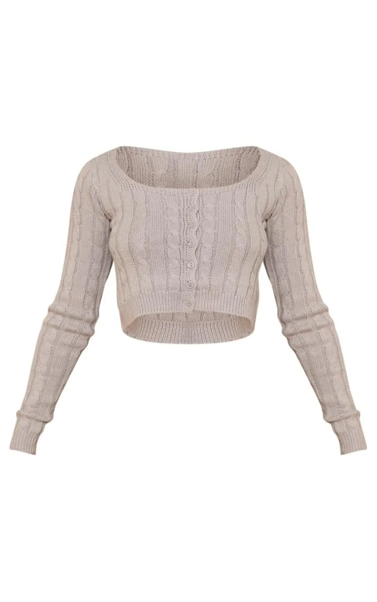 PrettyLittleThing Cardigans*Petite Button Up Cropped Cardigan