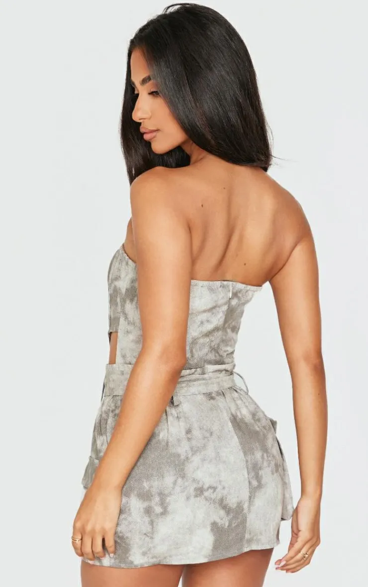 Petite Washed Cargo Mini Dress-PrettyLittleThing Online