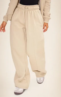 Hot PrettyLittleThing Petite Drawstring Detail Straight Leg Sweatpants Pebble