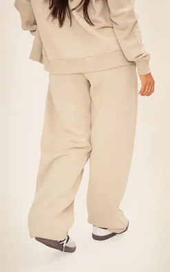 Hot PrettyLittleThing Petite Drawstring Detail Straight Leg Sweatpants Pebble
