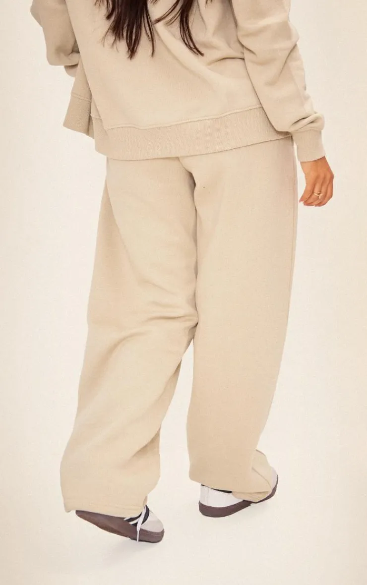 Hot PrettyLittleThing Petite Drawstring Detail Straight Leg Sweatpants Pebble