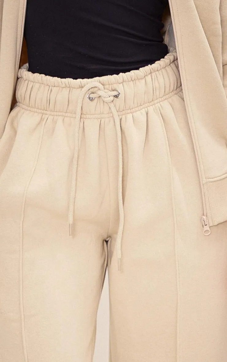 Hot PrettyLittleThing Petite Drawstring Detail Straight Leg Sweatpants Pebble