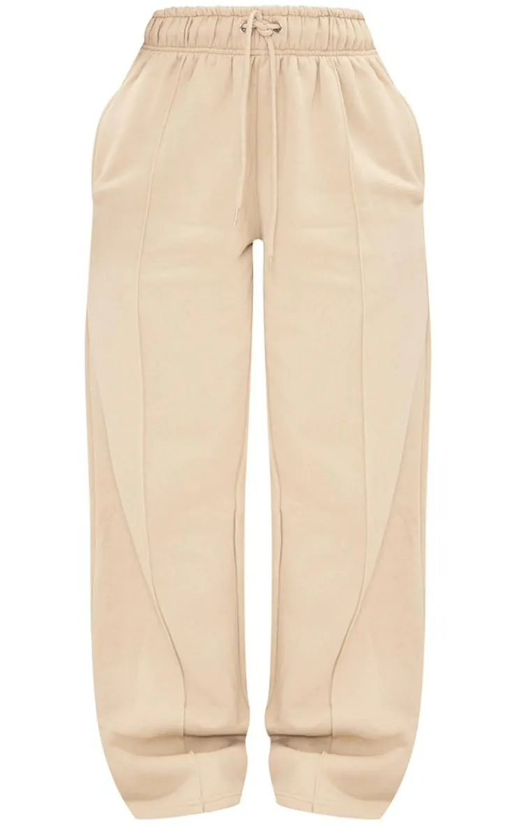 Hot PrettyLittleThing Petite Drawstring Detail Straight Leg Sweatpants Pebble