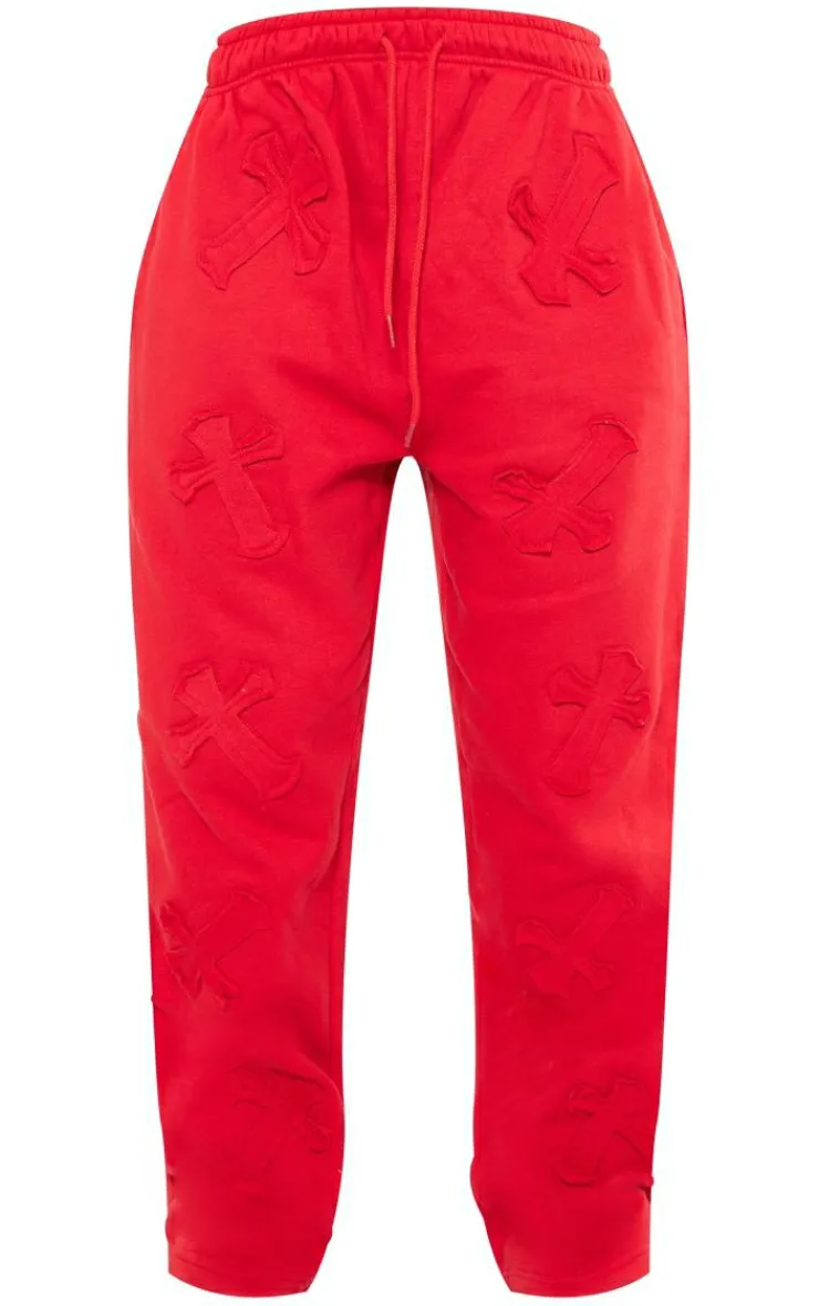 PrettyLittleThing Graphic Sweatsuits*Petite Cross Applique Embroide Sweatpants