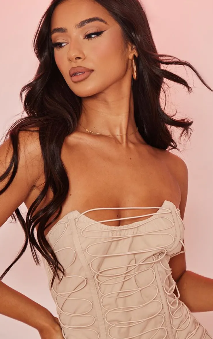 Petite Lace Up Mini Dress-PrettyLittleThing Sale