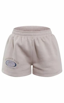 Clearance PrettyLittleThing Petite Logo Sweat Shorts Stone