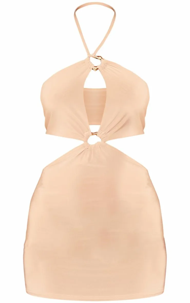 Petite Slinky Trim Detail Mini Dress-PrettyLittleThing Outlet