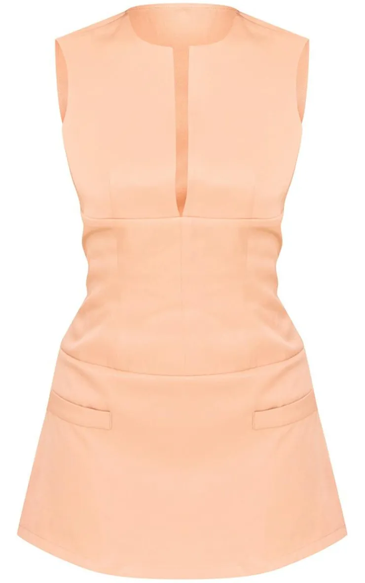 Petite Tailored Fitted Mini Dress-PrettyLittleThing Sale