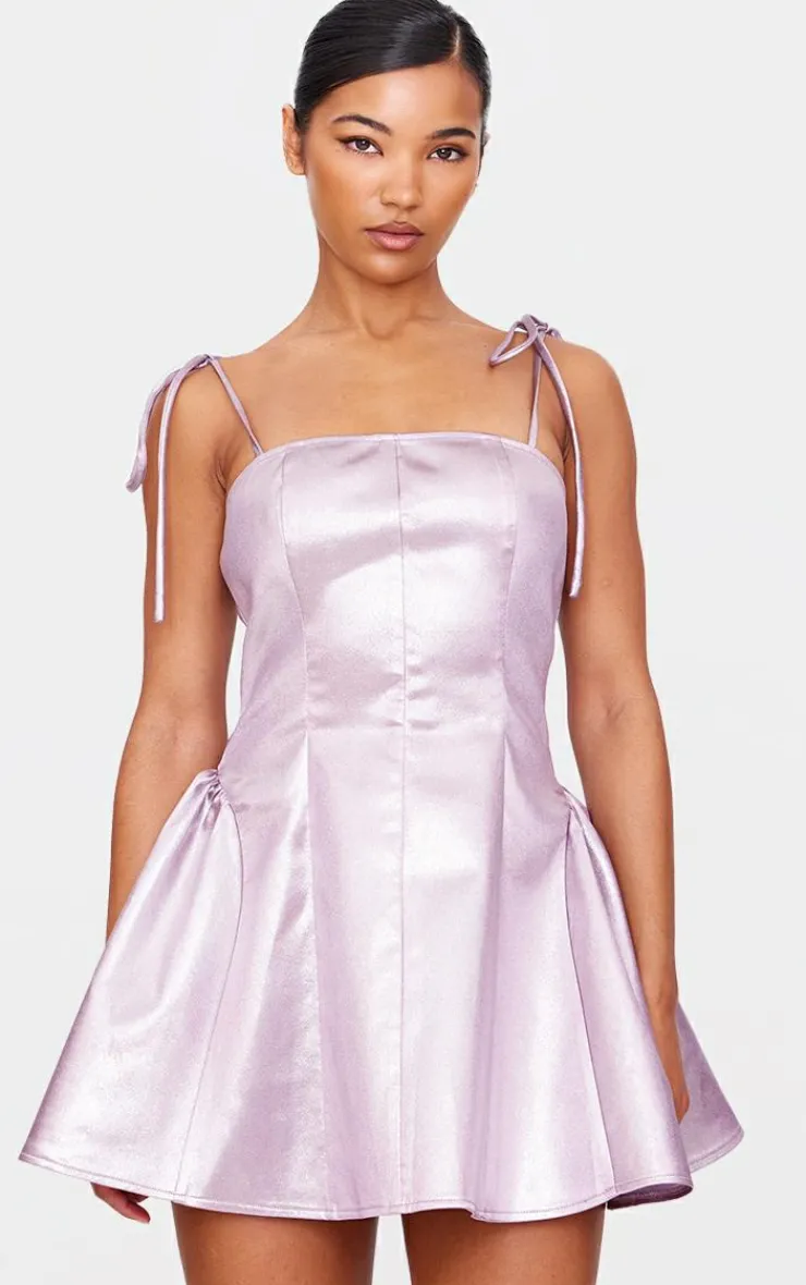 Metallic Mini Skater Dress-PrettyLittleThing Best