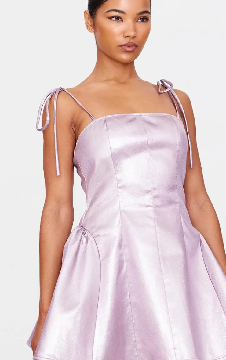 Metallic Mini Skater Dress-PrettyLittleThing Best