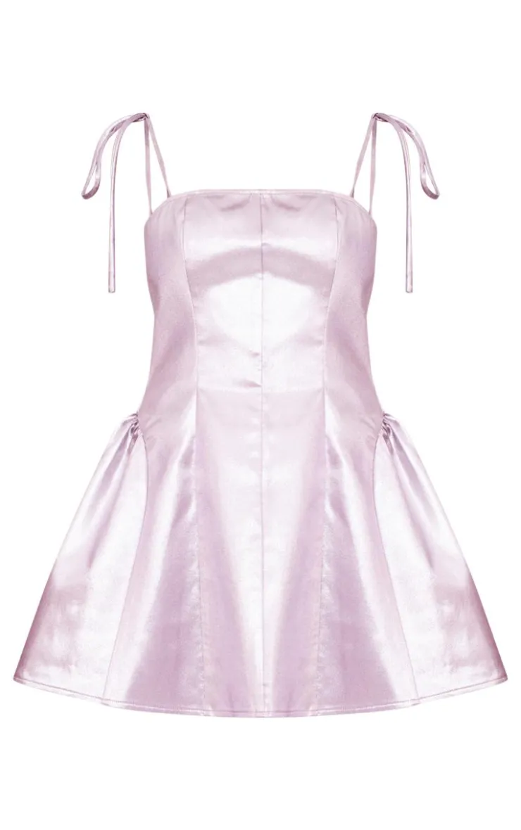 Metallic Mini Skater Dress-PrettyLittleThing Best