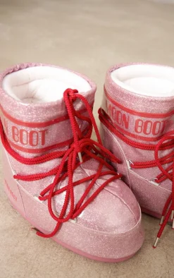 PrettyLittleThing Ankle Boots*Moon Boot Icon Low Glitter