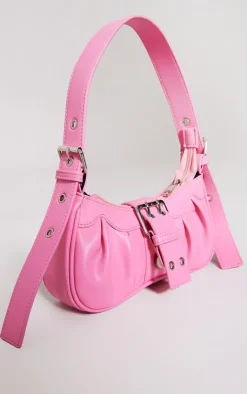 PrettyLittleThing Shoulder Bags*PU Eyelet Buckle Shoulder Bag