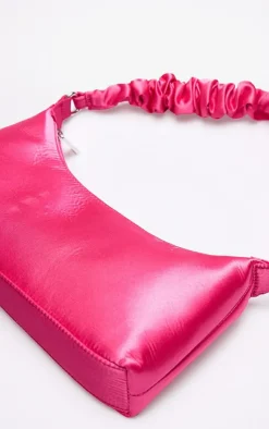 PrettyLittleThing Shoulder Bags*Satin Ruched Handle Shoulder Bag