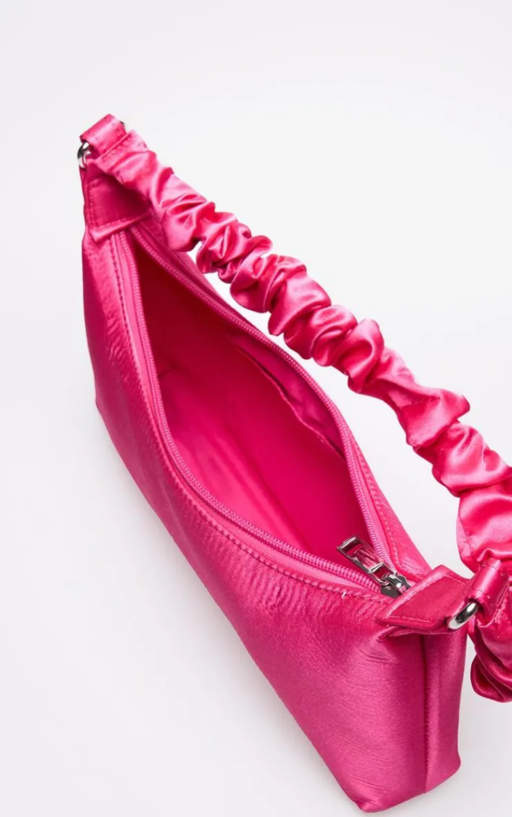 PrettyLittleThing Shoulder Bags*Satin Ruched Handle Shoulder Bag