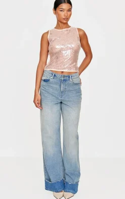 Sequin Sleeveless Long Top-PrettyLittleThing
