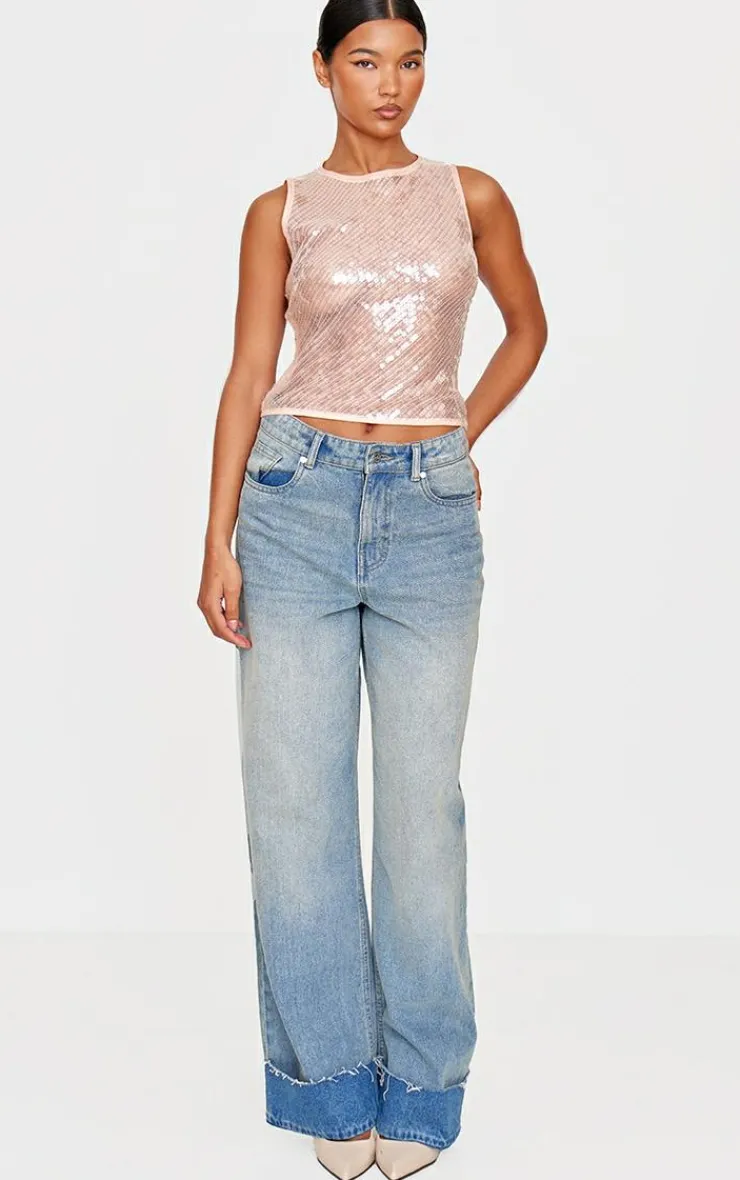 Sequin Sleeveless Long Top-PrettyLittleThing