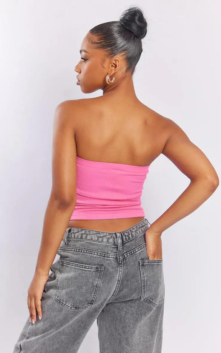 PrettyLittleThing Tube Tops*Snatched Rib Ladder Front Bandeau