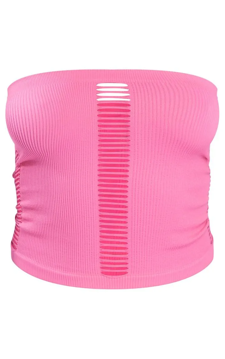 PrettyLittleThing Tube Tops*Snatched Rib Ladder Front Bandeau