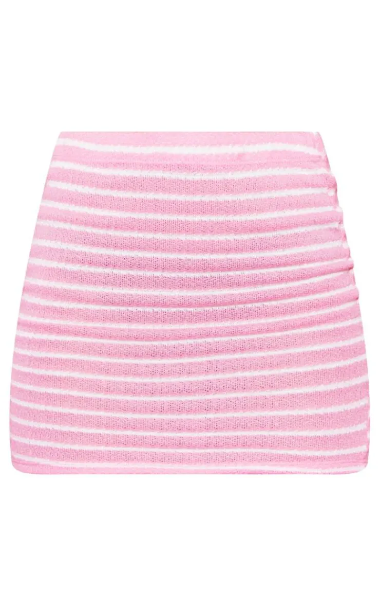 Hot PrettyLittleThing Striped Mini Skirt Pink