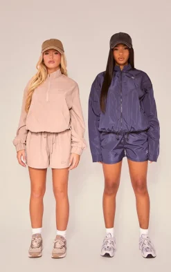 PrettyLittleThing Athletic Jackets*PLT SPORT Peached Half Zip Jacket
