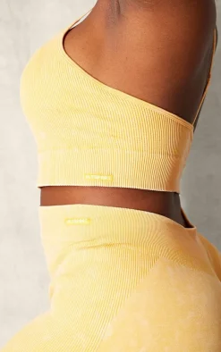 PrettyLittleThing Gym Shorts*PLT SPORT Plus Acid Wash Seamless Rib Ruched Bum Booty Shorts