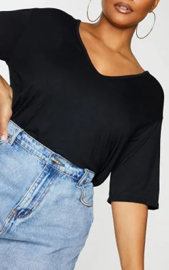 PrettyLittleThing T-Shirts*Plus Basic & White V Neck T Shirt 2 Pack