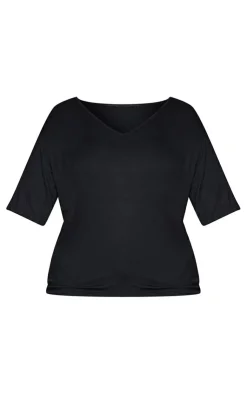 PrettyLittleThing T-Shirts*Plus Basic & White V Neck T Shirt 2 Pack