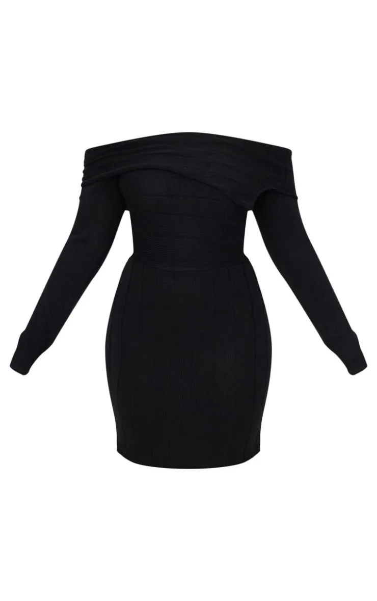 Plus Asymmetric Knit Fold Over Mini Dress-PrettyLittleThing Online