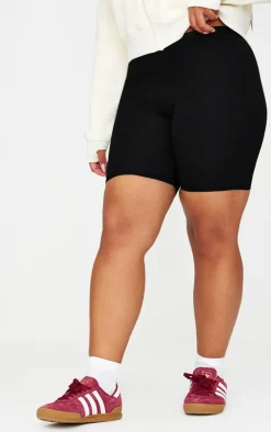 Plus Black Basic Bike Shorts