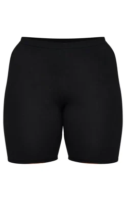 Plus Black Basic Bike Shorts