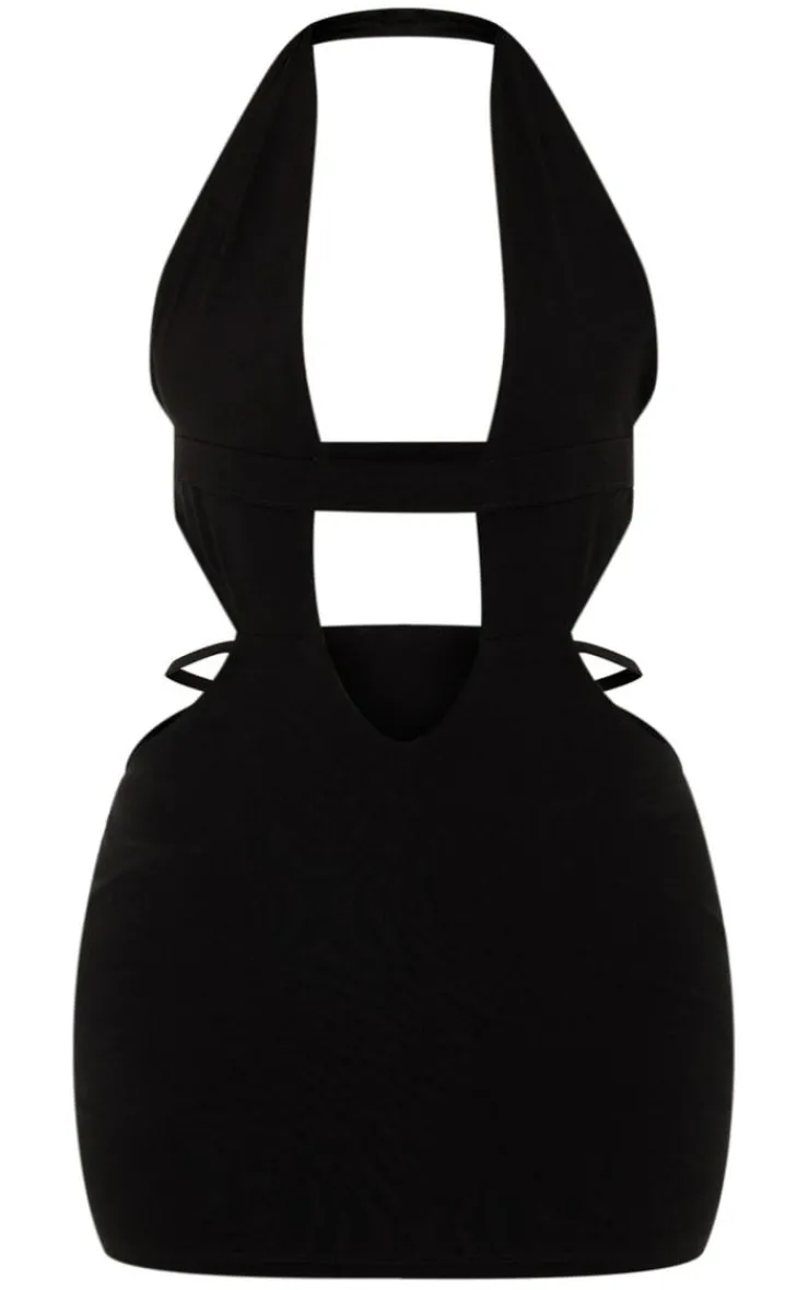Plus Cut Out Plunge Neck Bodycon Dress-PrettyLittleThing New