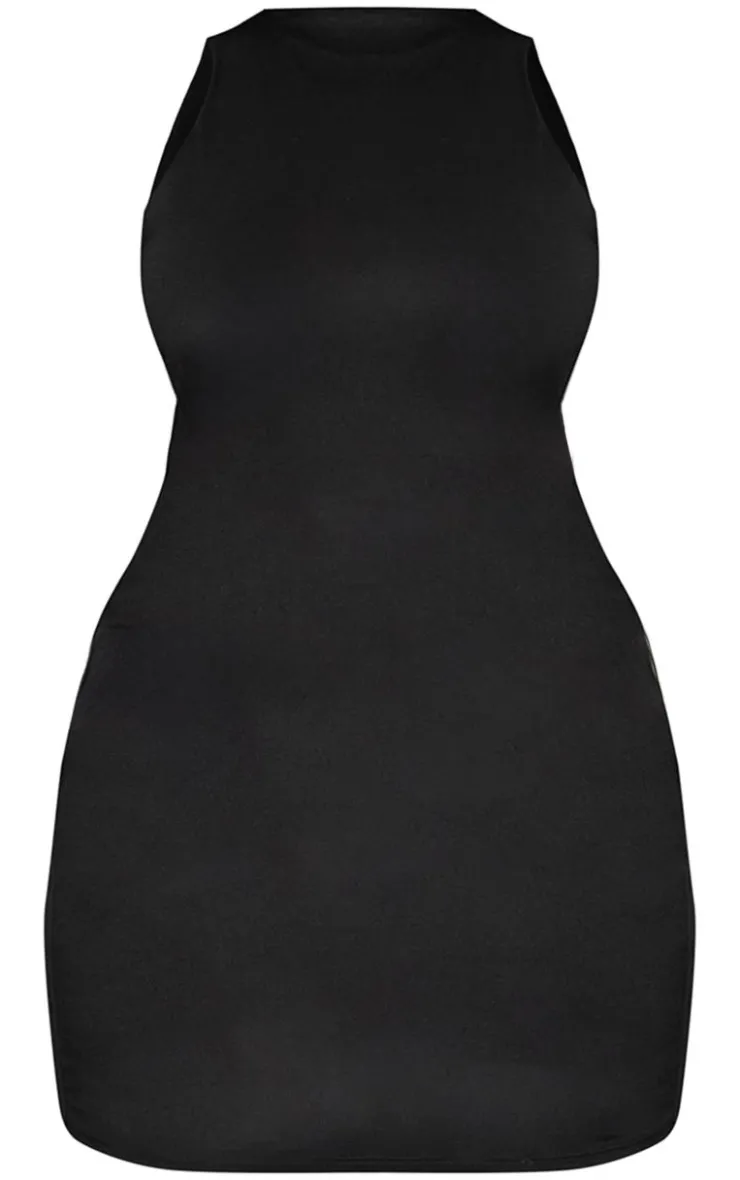 Plus Double Contour Racer Neck Bodycon Dress-PrettyLittleThing Best