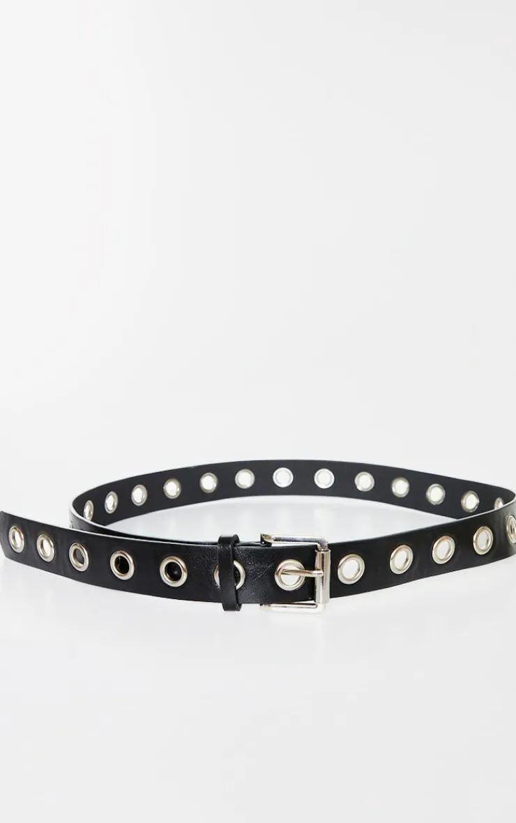 PrettyLittleThing Black Belts*Plus Eyelet Belt