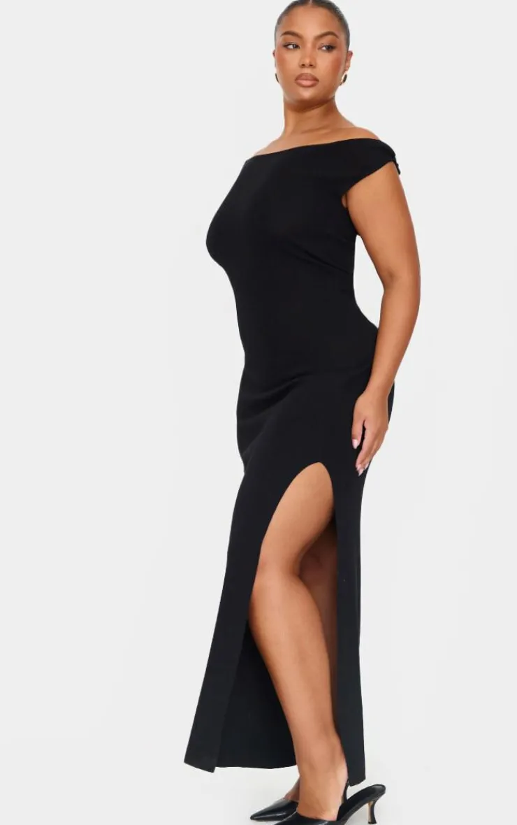 Plus Fine Knit Maxi Dress-PrettyLittleThing Hot